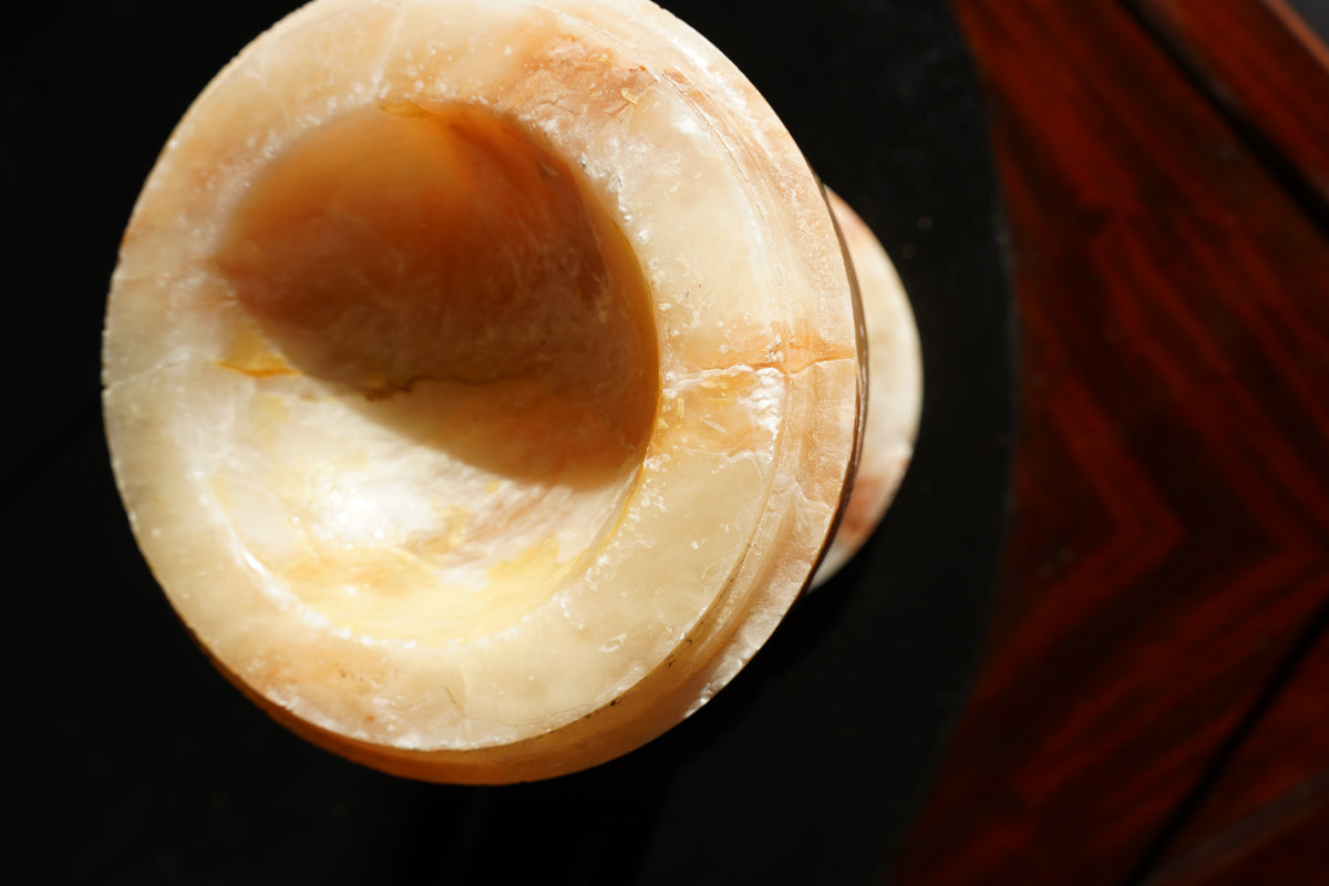 Antique Neoclassical Alabaster Pedestal Bowl