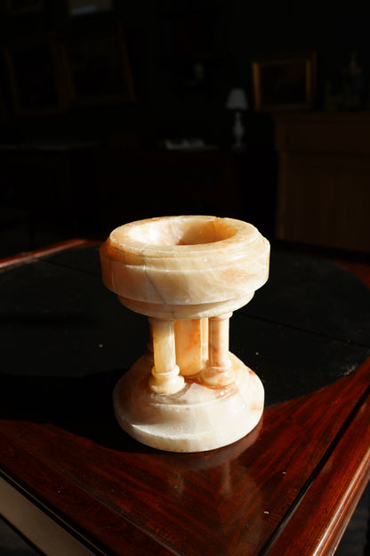 Antique Neoclassical Alabaster Pedestal Bowl