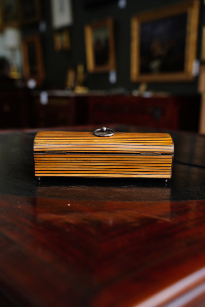 Antique French Striped Satinwood Keepsake Box