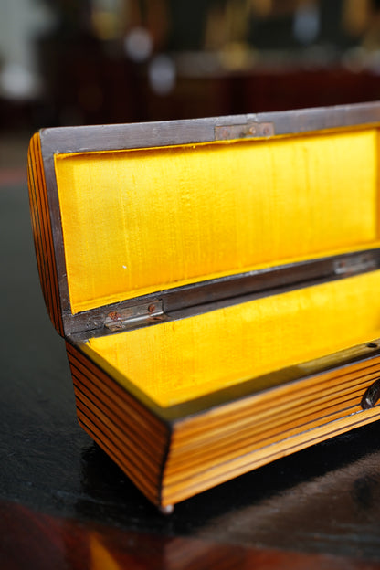 Antique French Striped Satinwood Keepsake Box