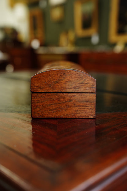 Antique English Banded Rosewood and Satinwood Box