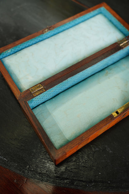 Antique English Banded Rosewood and Satinwood Box