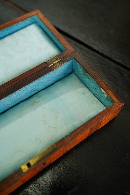 Antique English Banded Rosewood and Satinwood Box