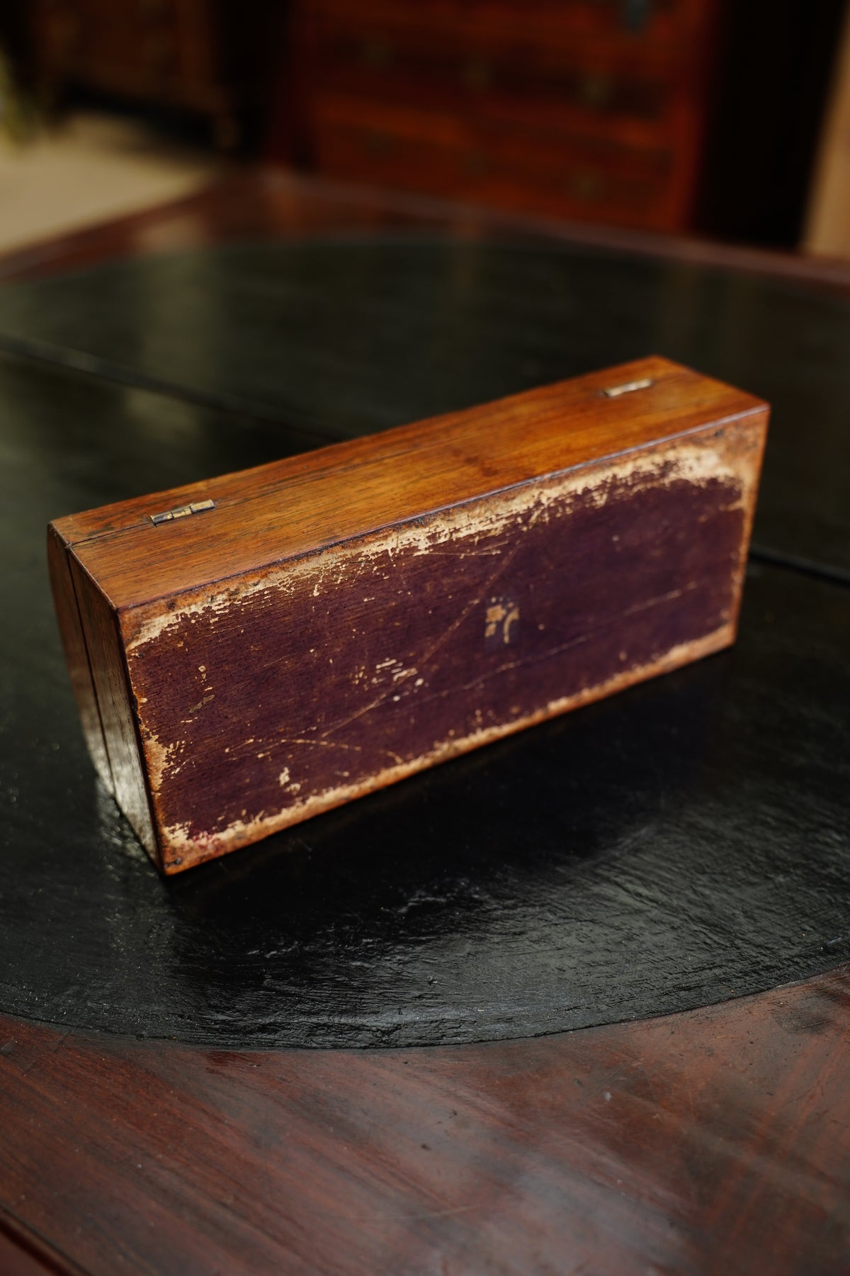 Antique English Banded Rosewood and Satinwood Box