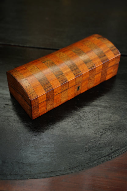Antique English Banded Rosewood and Satinwood Box