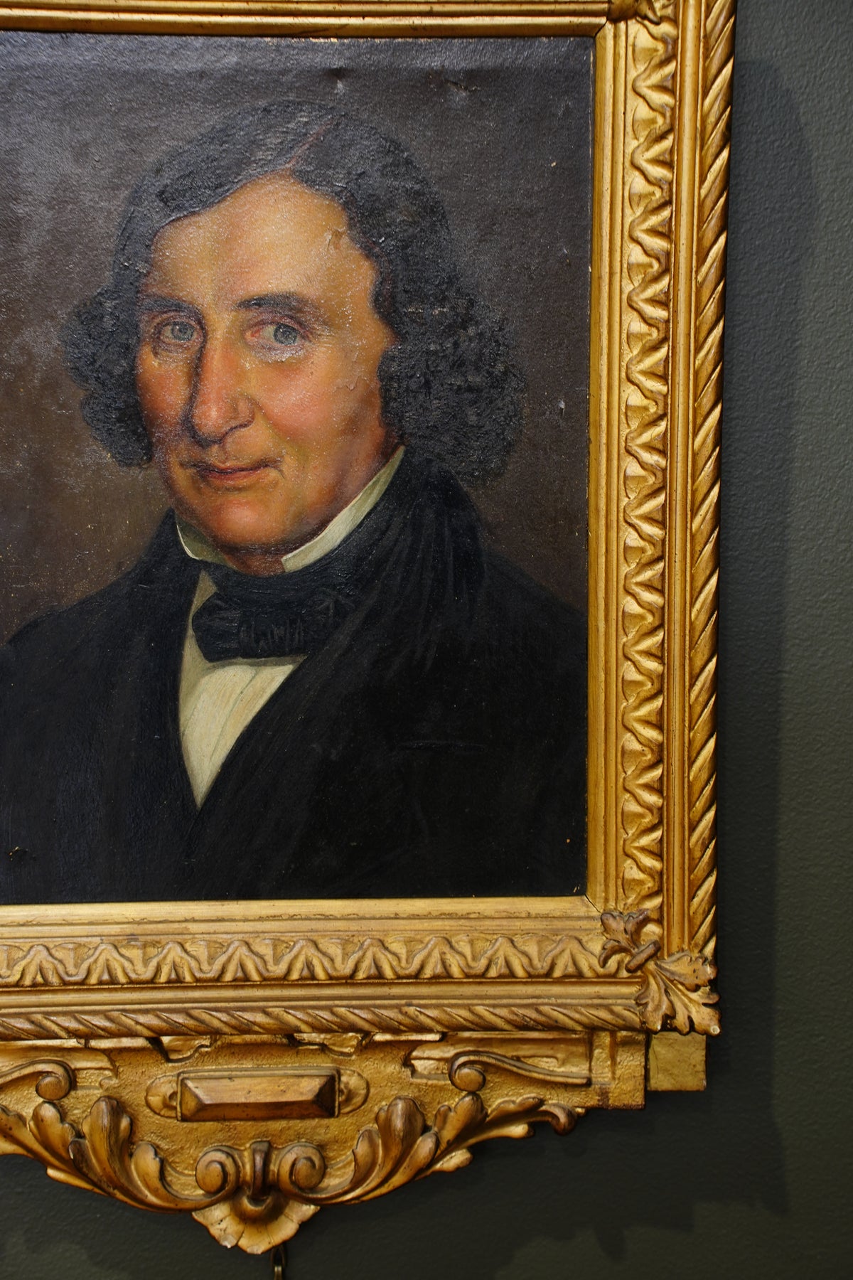Antique Oil Portrait Painting of a Gentleman, Gilt Frame, Circa 1840