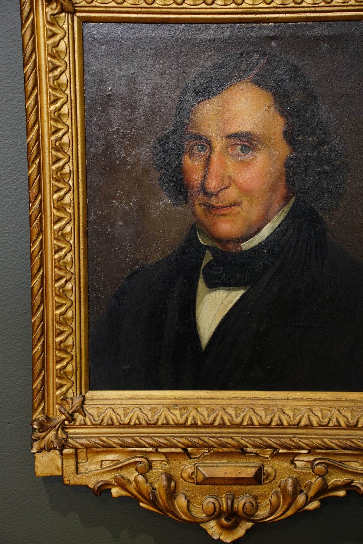 Antique Oil Portrait Painting of a Gentleman, Gilt Frame, Circa 1840