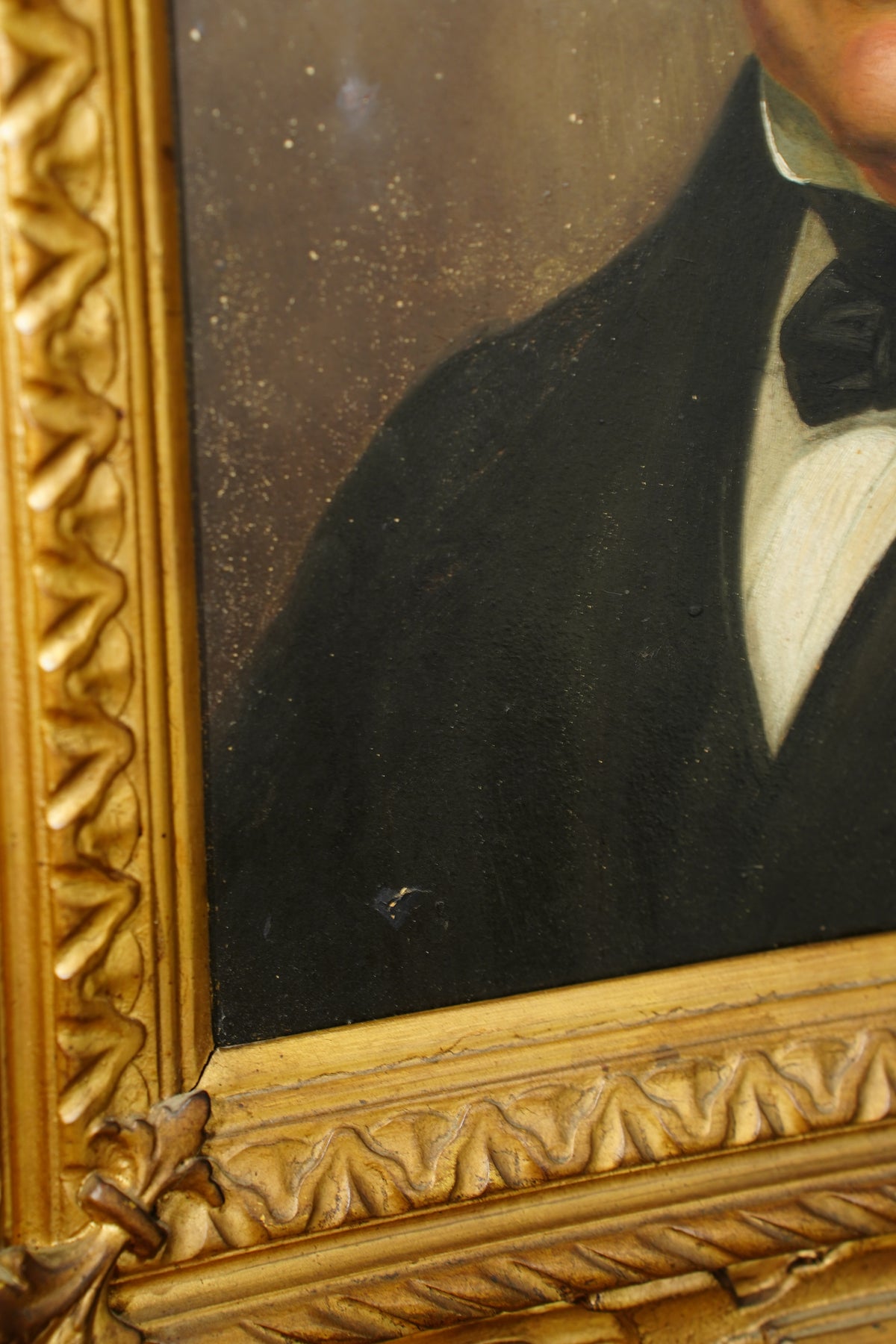 Antique Oil Portrait Painting of a Gentleman, Gilt Frame, Circa 1840