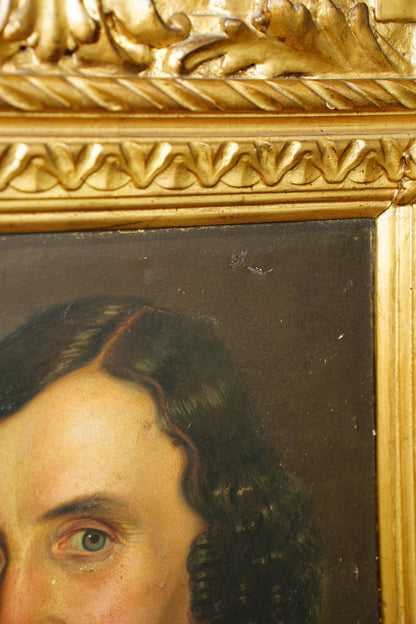 Antique Oil Portrait Painting of a Gentleman, Gilt Frame, Circa 1840