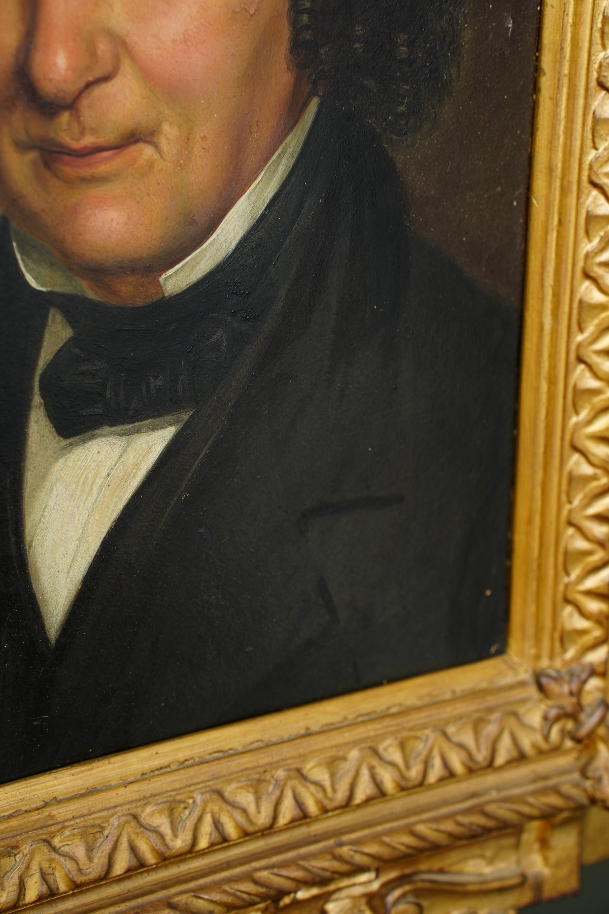 Antique Oil Portrait Painting of a Gentleman, Gilt Frame, Circa 1840