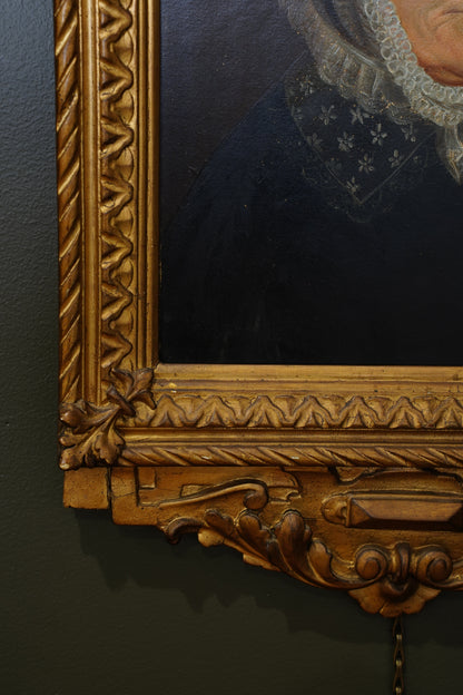 Antique Biedermeier Portrait, Inscribed Amalia Jung, 19th Century