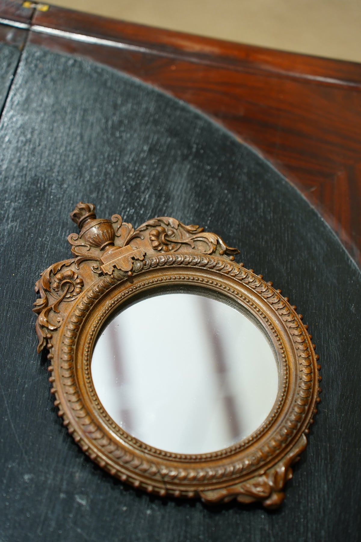 Antique Louis XVI Style Carved Wood Mirror - Pair