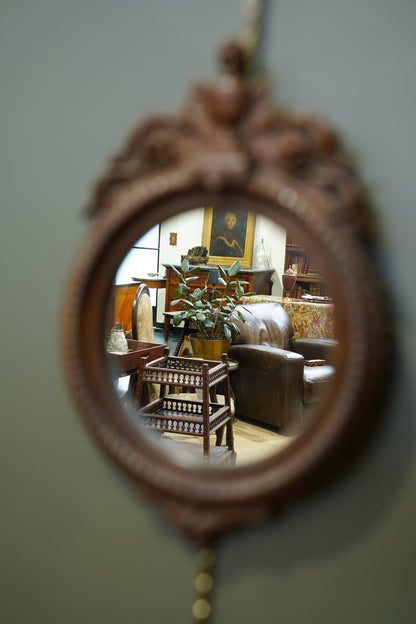 Antique Louis XVI Style Carved Wood Mirror - Pair
