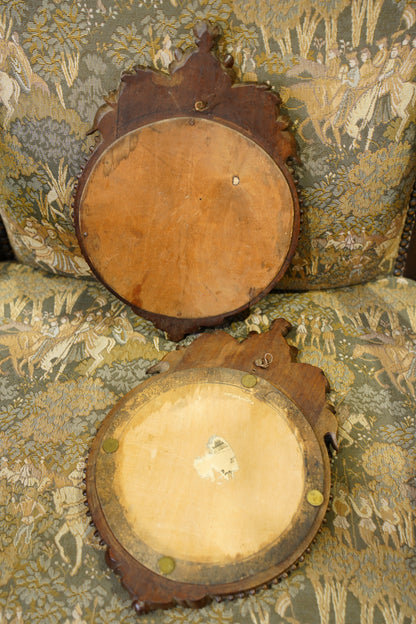 Antique Louis XVI Style Carved Wood Mirror - Pair