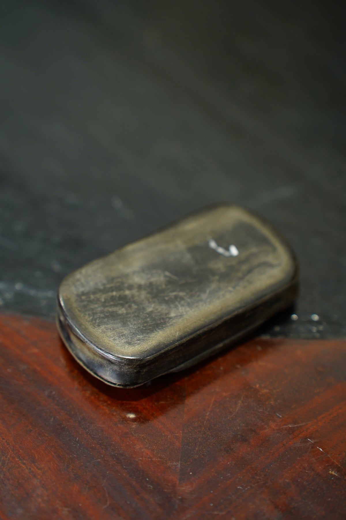 Antique English Snuff Box with Tortoiseshell Pattern Lid