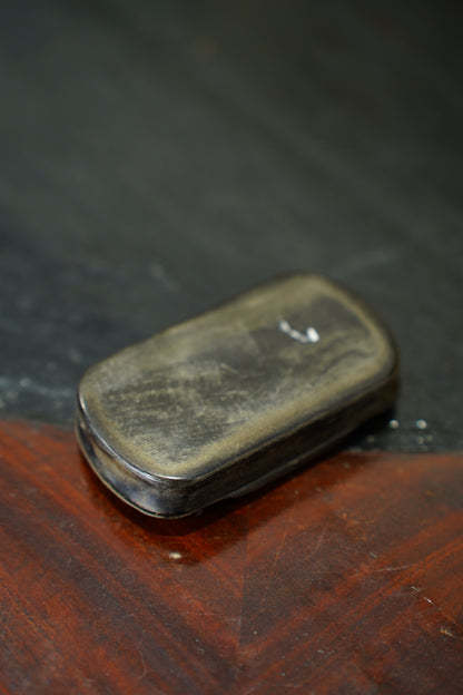 Antique English Snuff Box with Tortoiseshell Pattern Lid