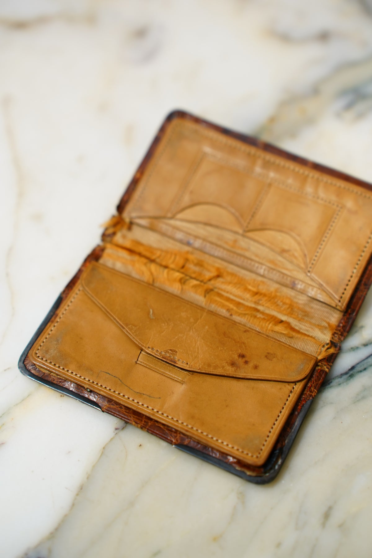 Antique Edwardian Sterling Silver Corner Coin Case