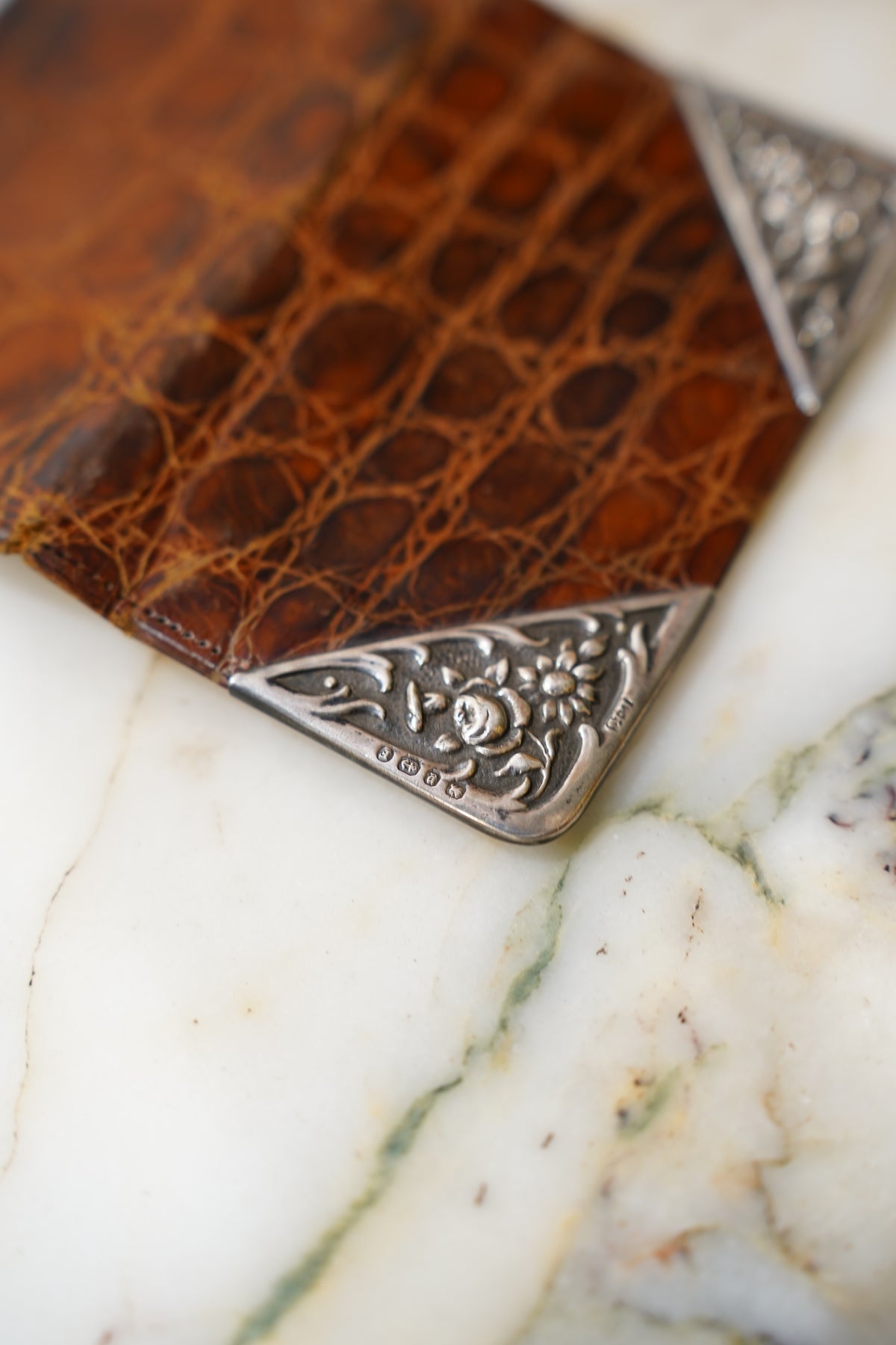 Antique Edwardian Sterling Silver Corner Coin Case