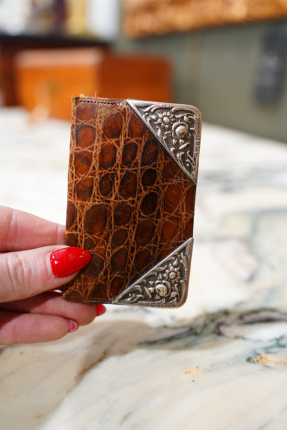 Antique Edwardian Sterling Silver Corner Coin Case