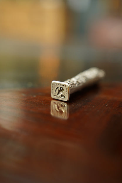 Antique European Silver Plate Wax Seal Stamp