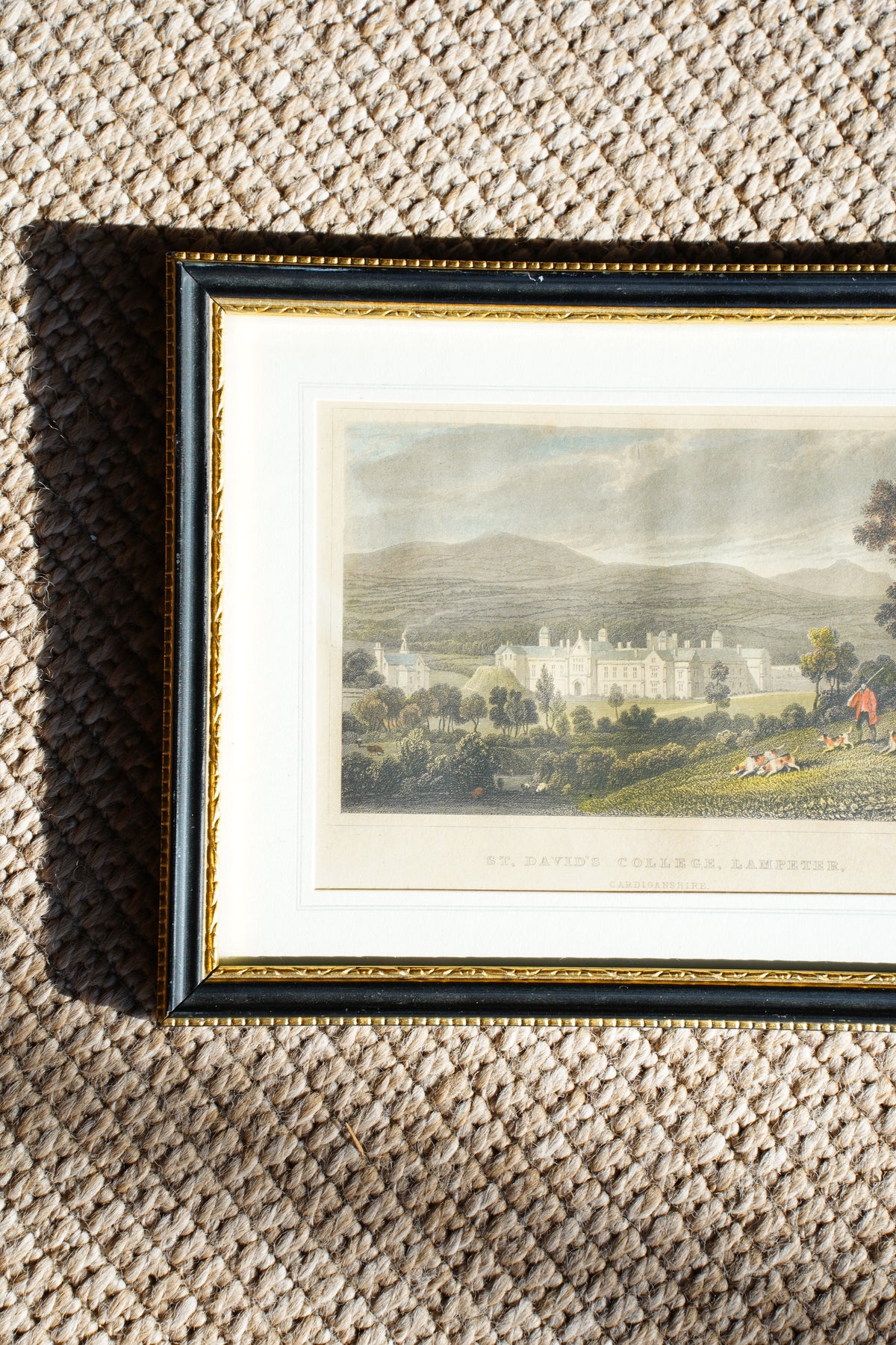Antique Wales Landscape Engraving, Lampeter College, Circa 1830