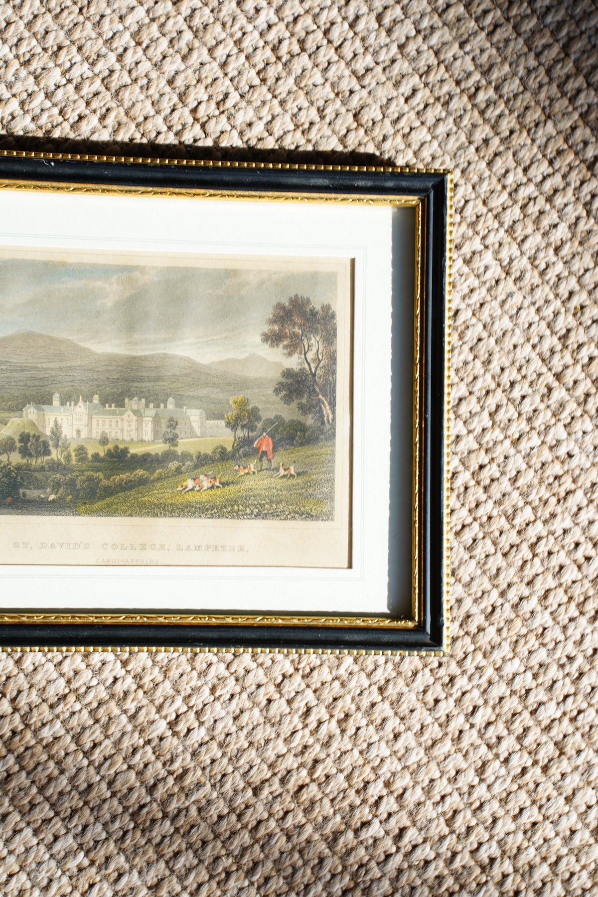 Antique Wales Landscape Engraving, Lampeter College, Circa 1830