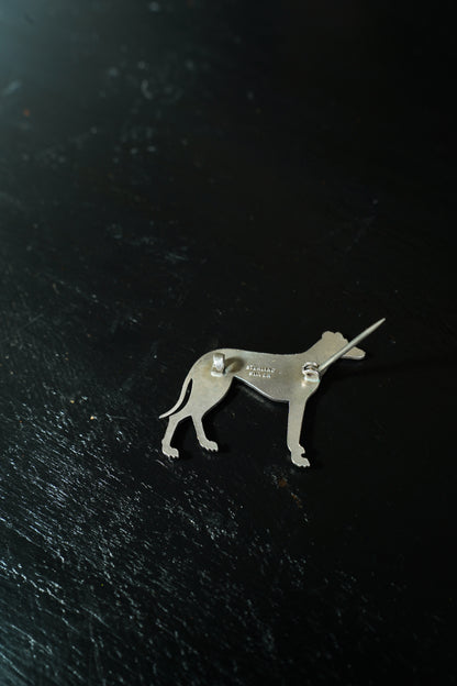 Antique English Sterling Silver Greyhound Brooch