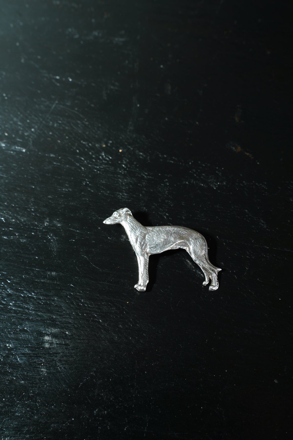 *RESERVED* Antique English Silver Greyhound Brooch