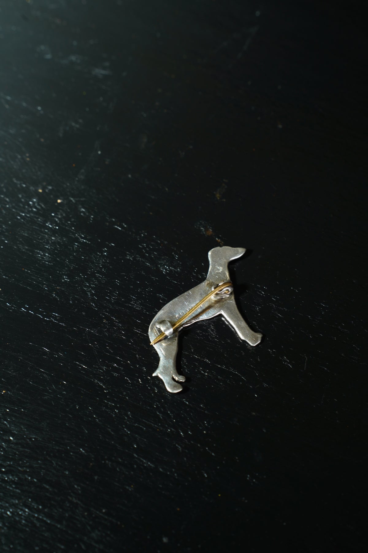 *RESERVED* Antique English Silver Greyhound Brooch