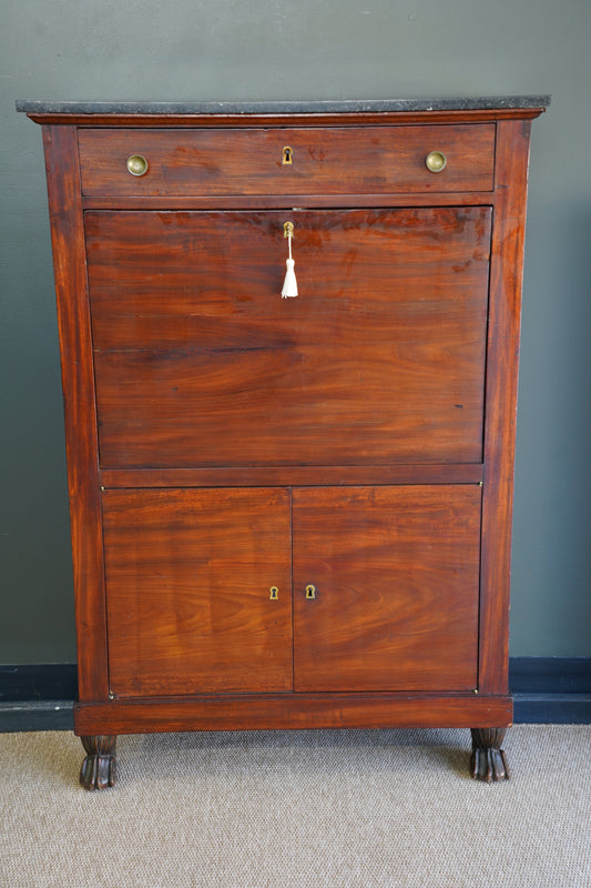 Antique French Mahogany Secretaire Desk, Circa 1820