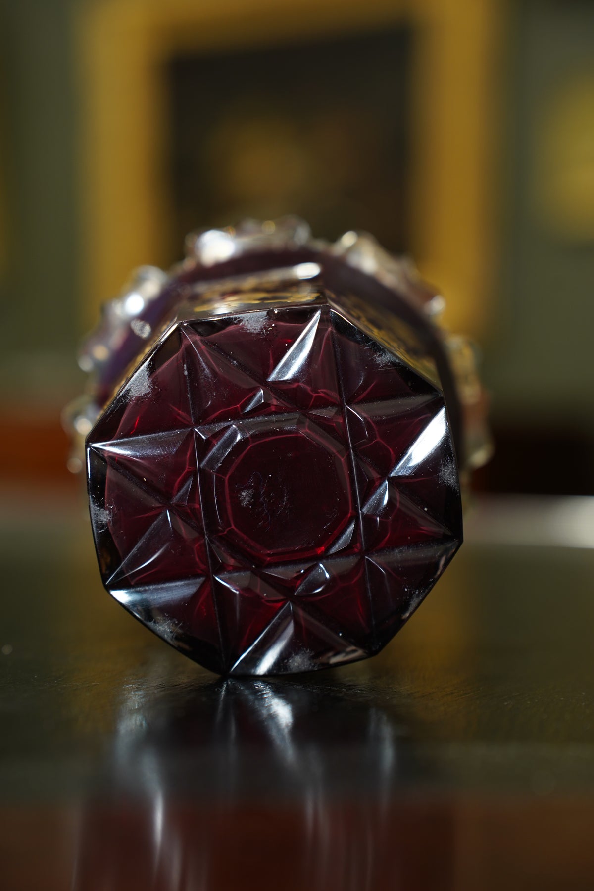 Antique Ruby Glass Gilt Scent Bottle