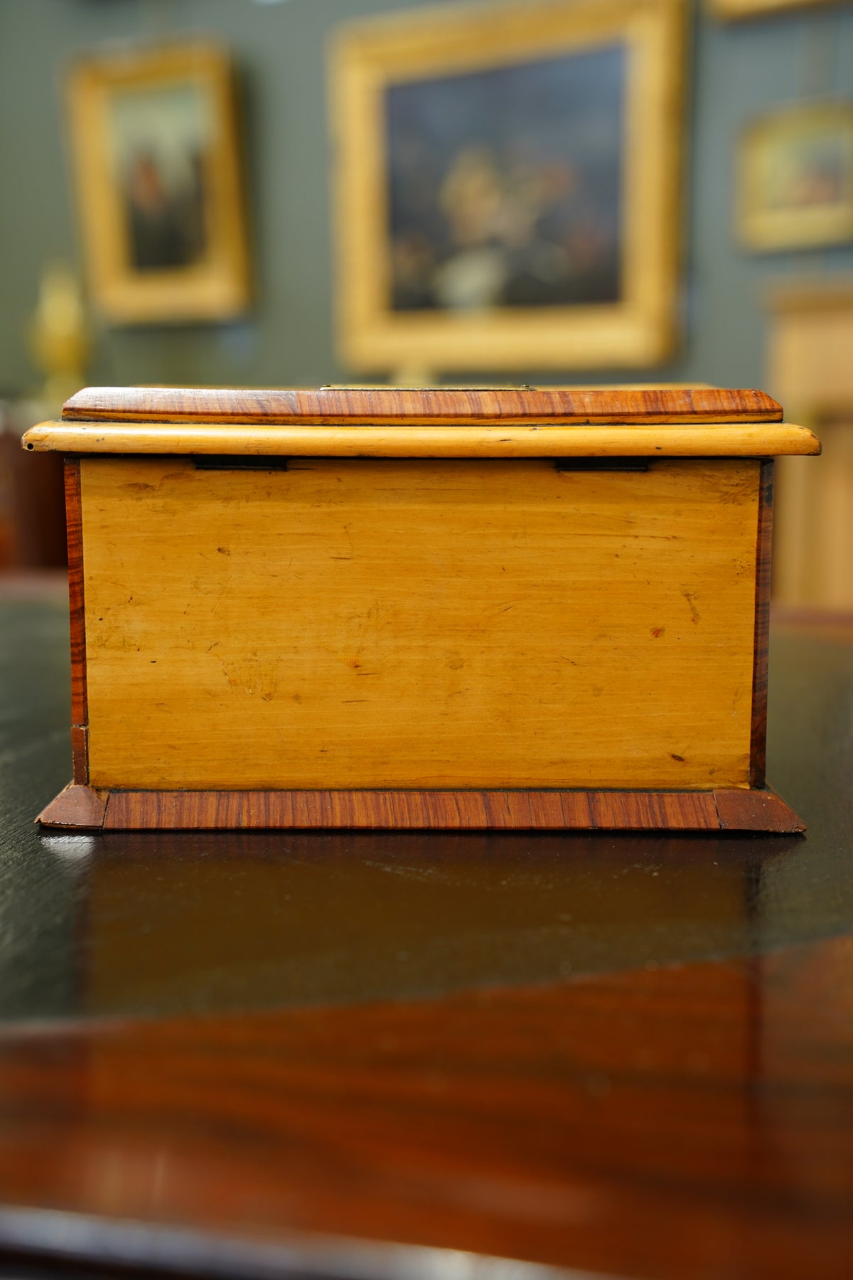 Antique English Satinwood Letter Box, Country House