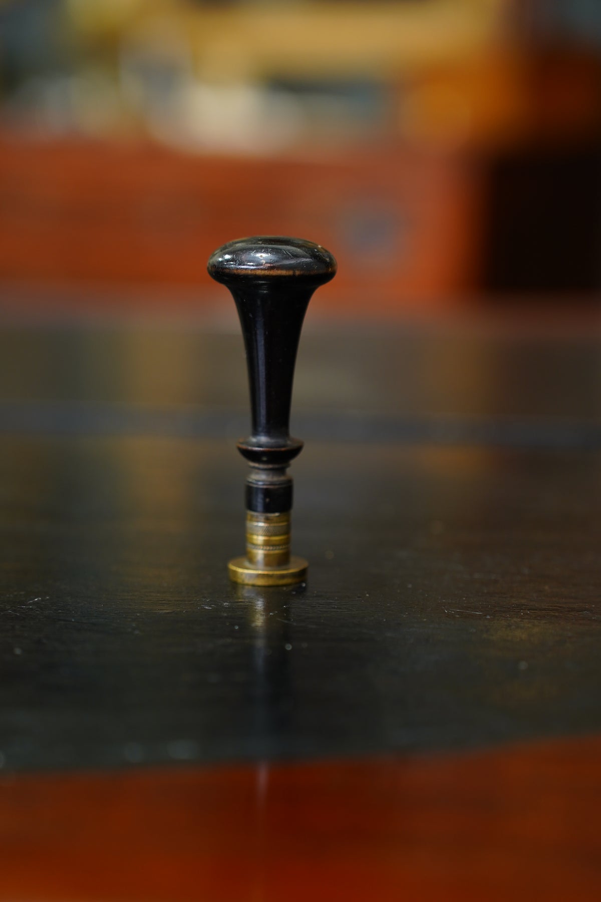 Antique Ebonized Monogram Wax Seal Stamp