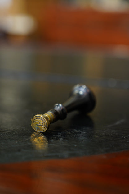 Antique Ebonized Monogram Wax Seal Stamp
