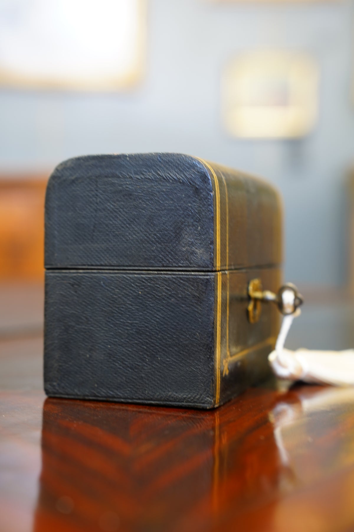 Antique Victorian Black Cased Perfume Bottle Set