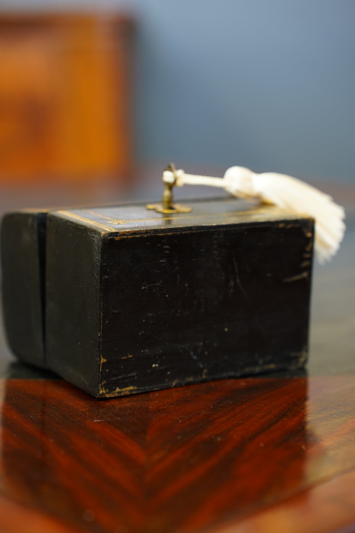 Antique Victorian Black Cased Perfume Bottle Set