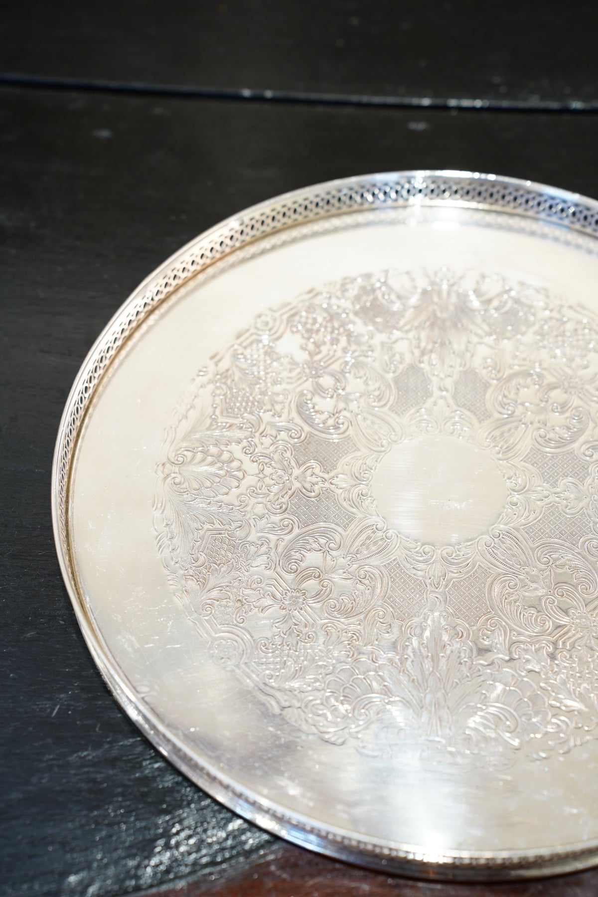 Antique English Silverplate Gallery Tray
