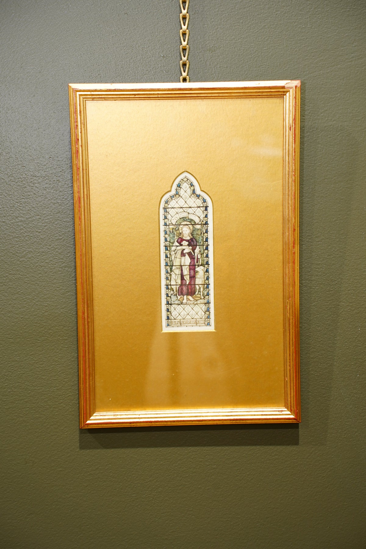 Antique Good Shepherd Stained Glass Window Design, Circa 1905