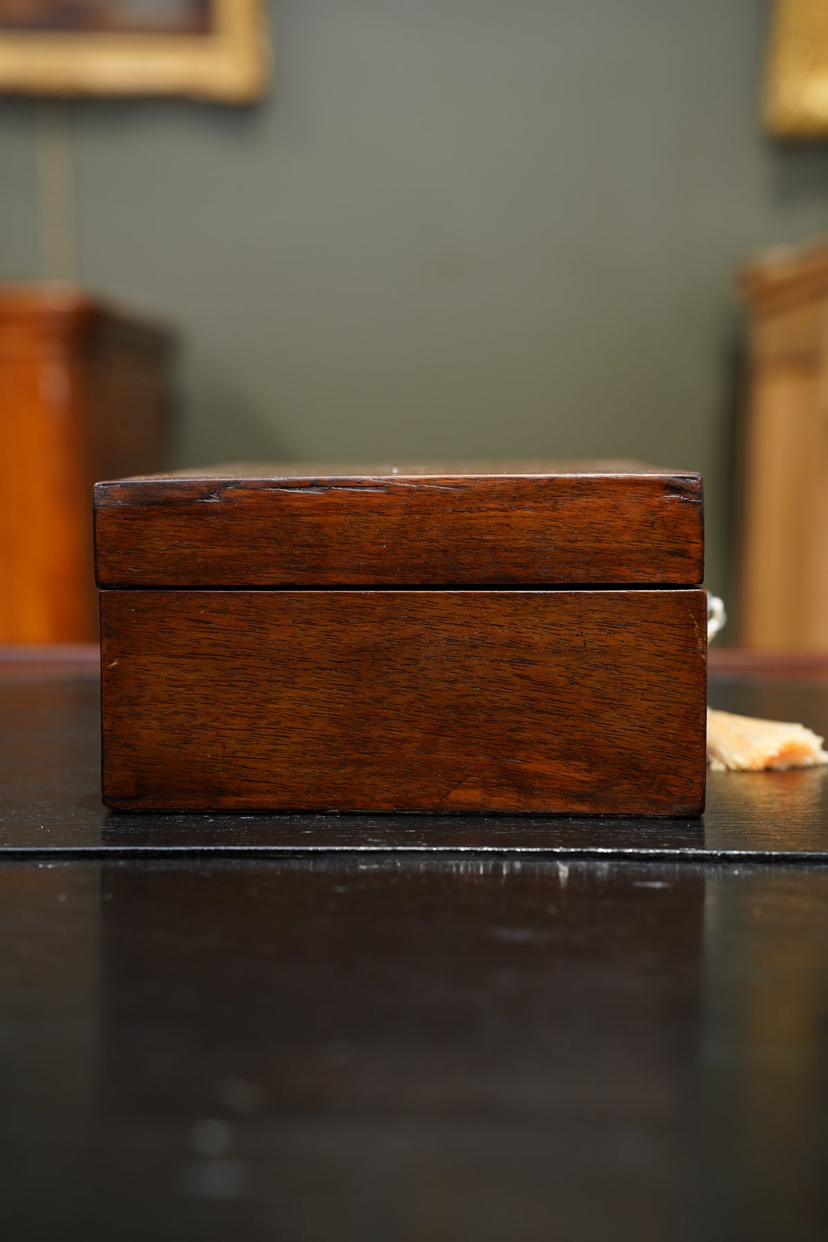 Antique Striped Rosewood Jewelry Box