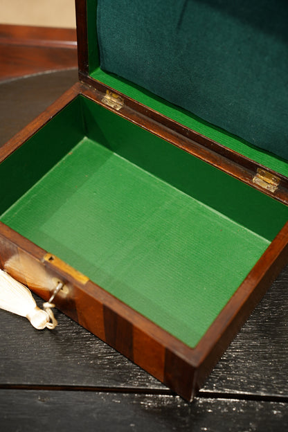 Antique Striped Rosewood Jewelry Box