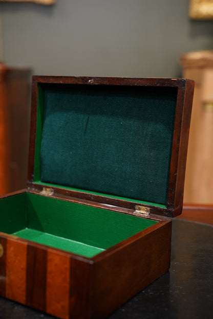 Antique Striped Rosewood Jewelry Box
