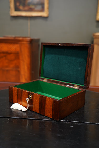 Antique Striped Rosewood Jewelry Box