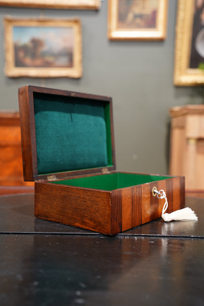 Antique Striped Rosewood Jewelry Box