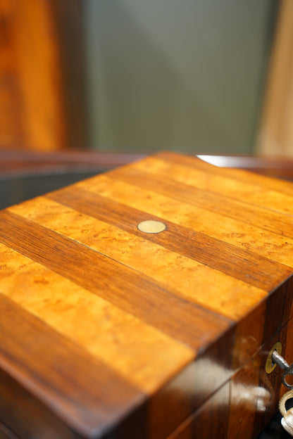 Antique Striped Rosewood Jewelry Box