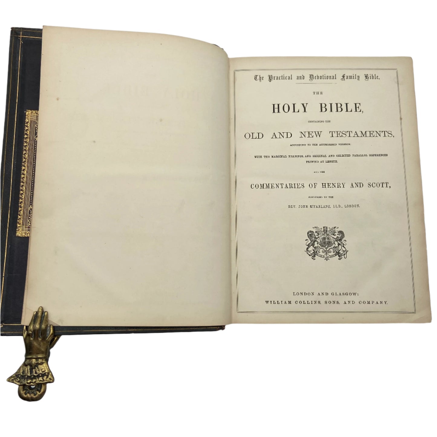 XL "Holy Bible" Black Full Leather Book