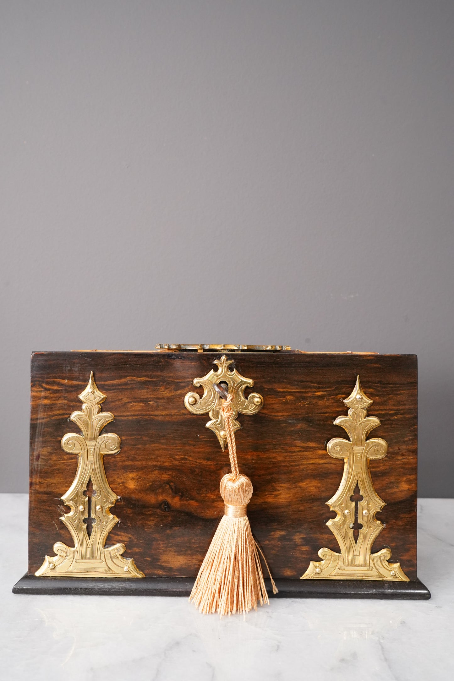 Antique Rosewood Spring Opening Stationery Box