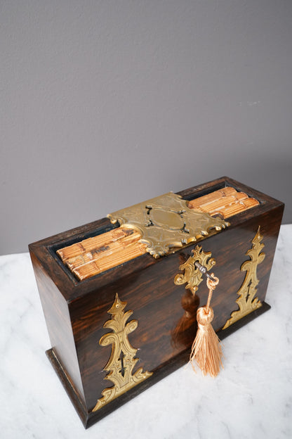 Antique Rosewood Spring Opening Stationery Box
