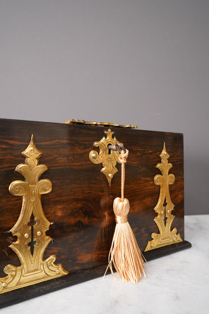 Antique Rosewood Spring Opening Stationery Box