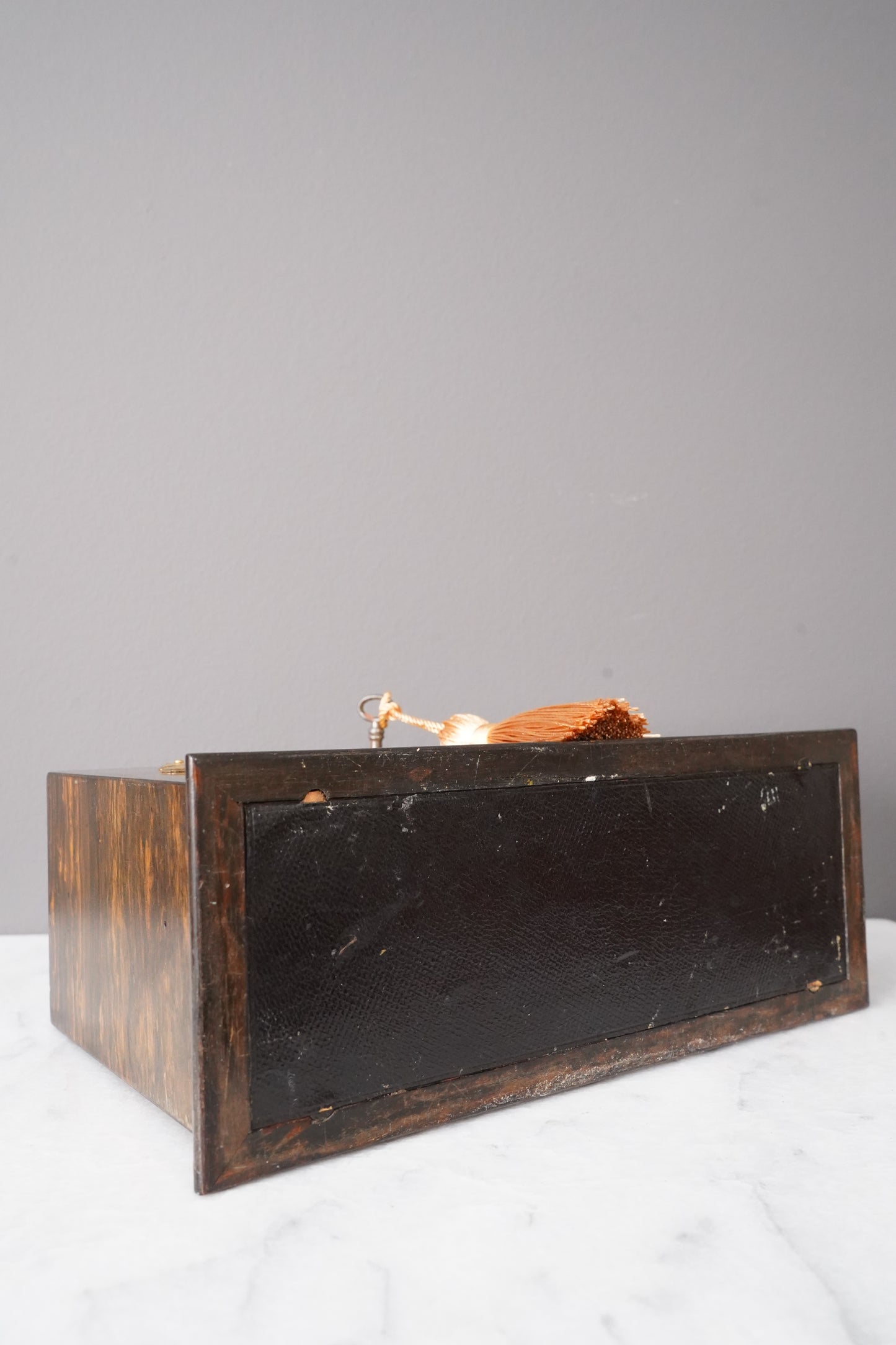 Antique Rosewood Spring Opening Stationery Box