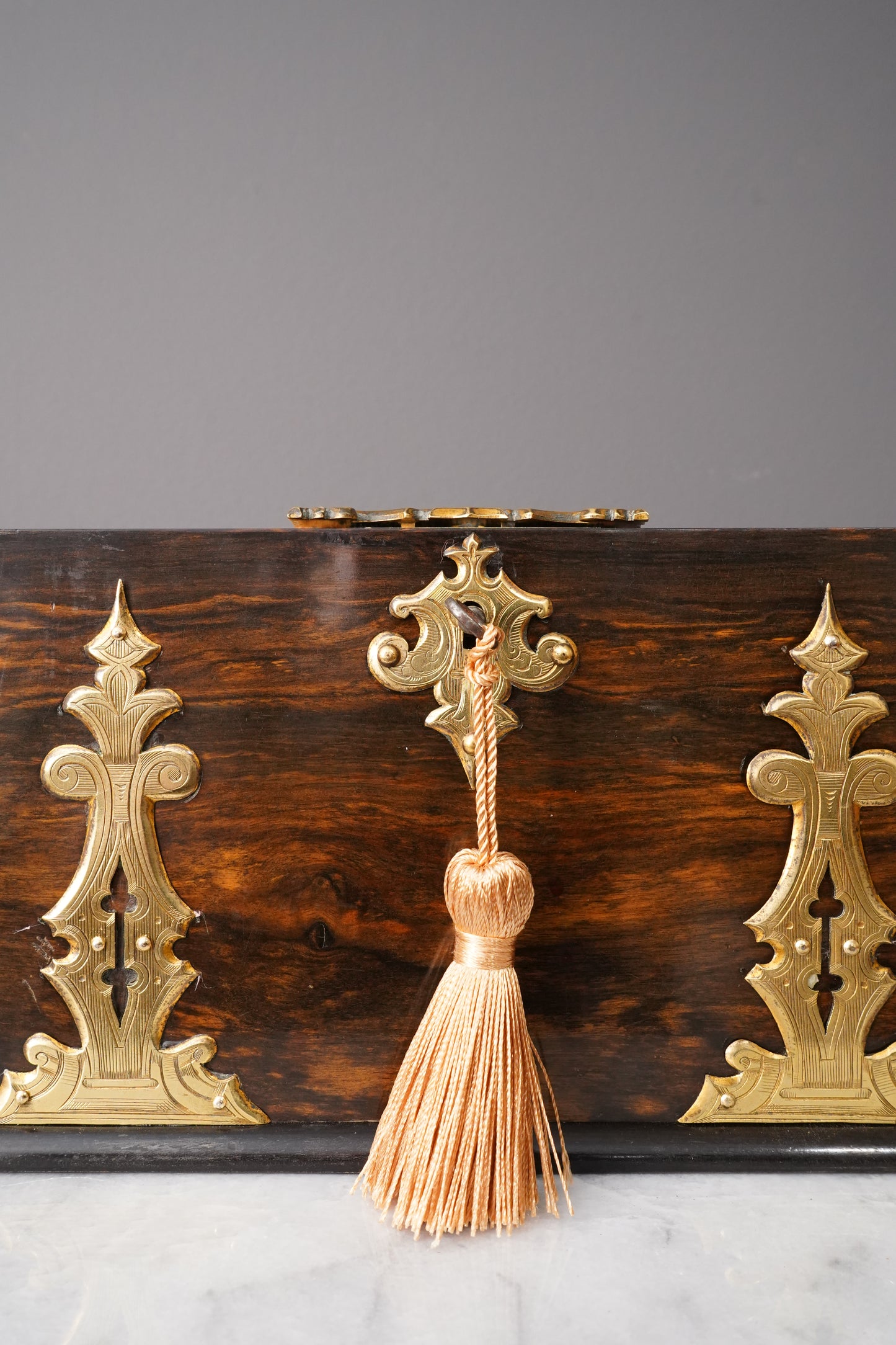 Antique Rosewood Spring Opening Stationery Box